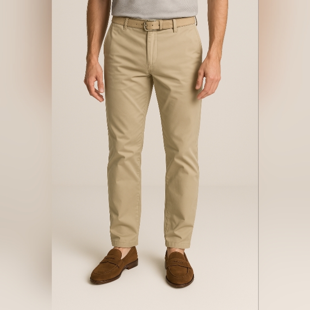 Savane Mens Khakis Comfort Plus Pants Beige 32